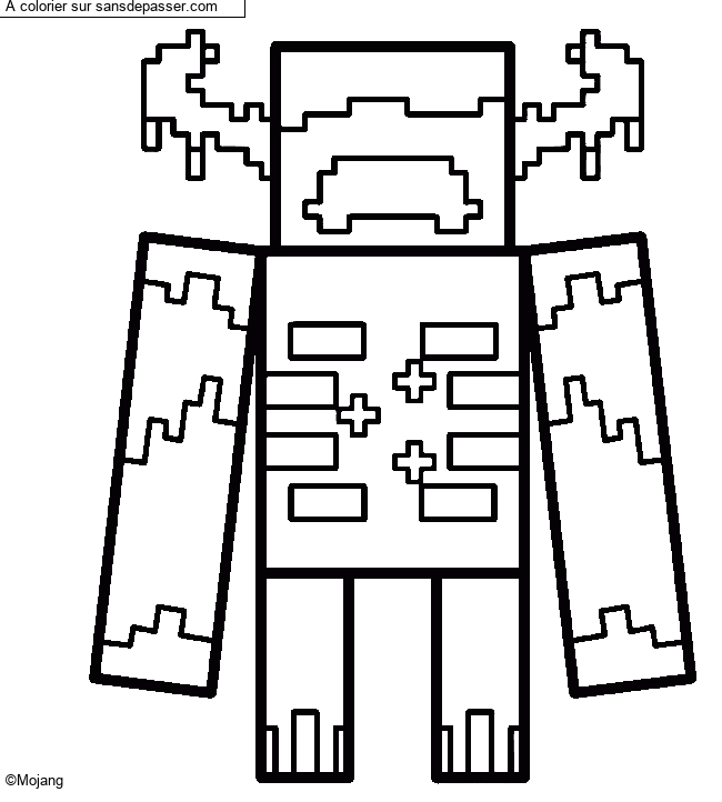 Coloriage Warden Gardien Minecraft