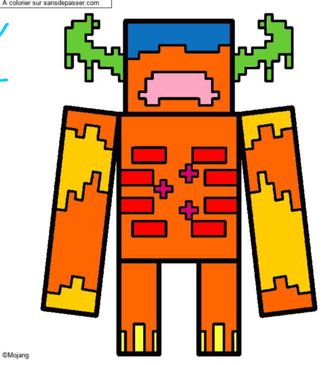 Coloriage Warden Gardien Minecraft