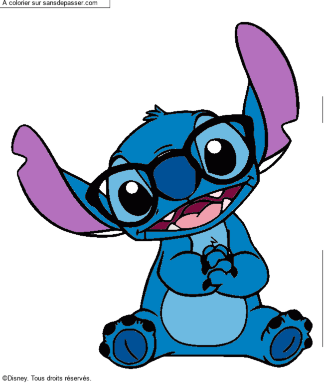 Stitch avec des lunettes par un invité