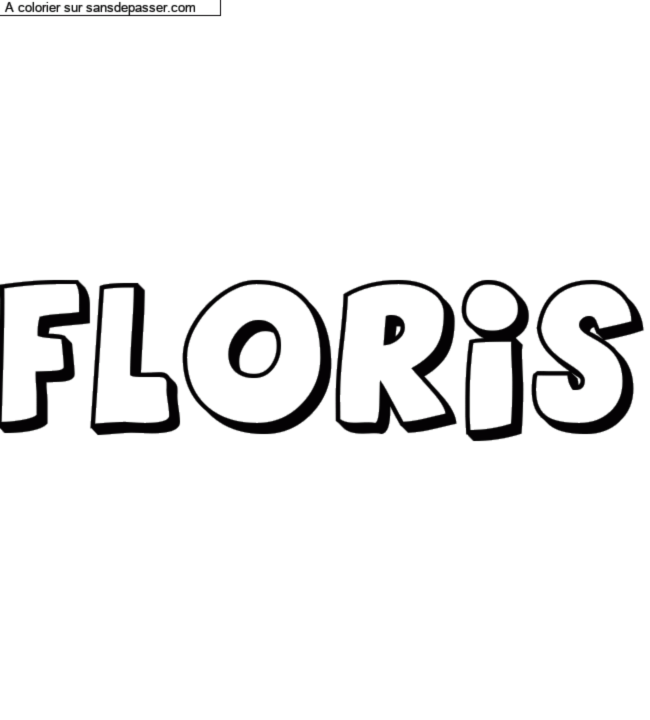 Coloriage prénom personnalisé "Floris" par un invité