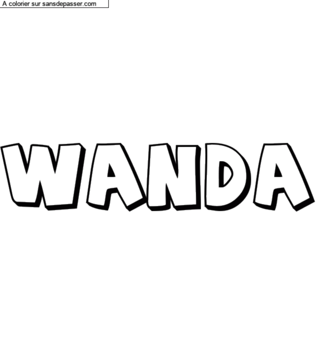 Coloriage prénom personnalisé "Wanda" par un invité