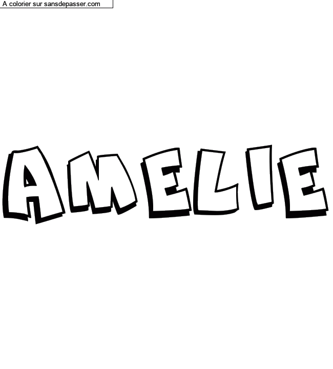 Coloriage prénom personnalisé "AMELIE" par un invité