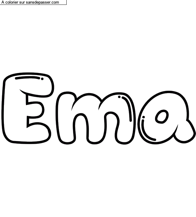 Coloriage personnalisé "Ema" par un invité