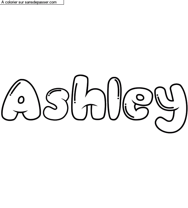 Coloriage prénom personnalisé "Ashley" par un invité