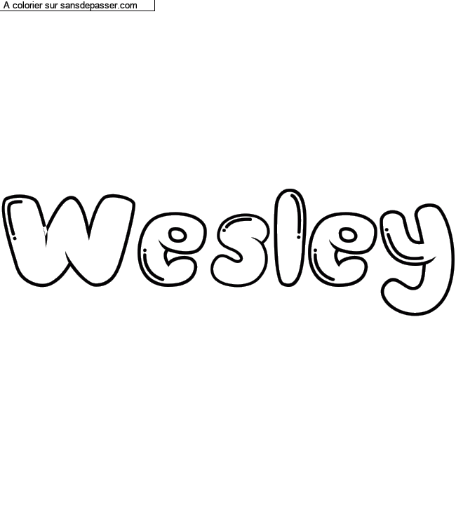 Coloriage personnalisé "Wesley" par un invité