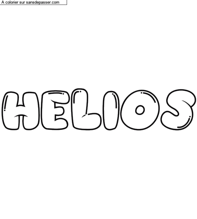 Coloriage prénom personnalisé "HELIOS" par un invité