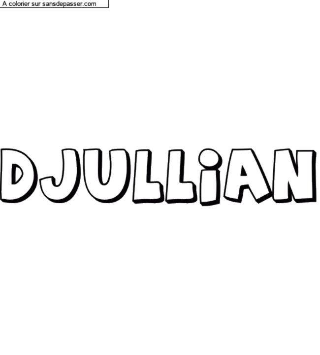 Coloriage personnalisé "DJULLIAN" par un invité