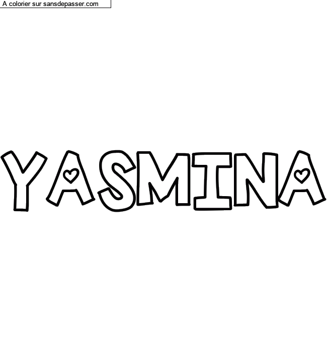 Coloriage personnalisé "YASMINA" par un invité