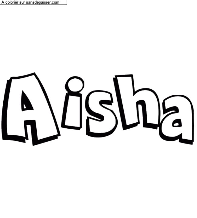 Coloriage personnalisé "Aisha" par Diana