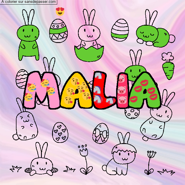 Dessin Colori Coloriage Pr Nom Malia D Cor Paques Par Un Invit