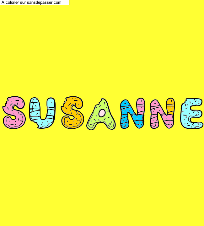 Coloriage prénom personnalisé "susanne" par un invité