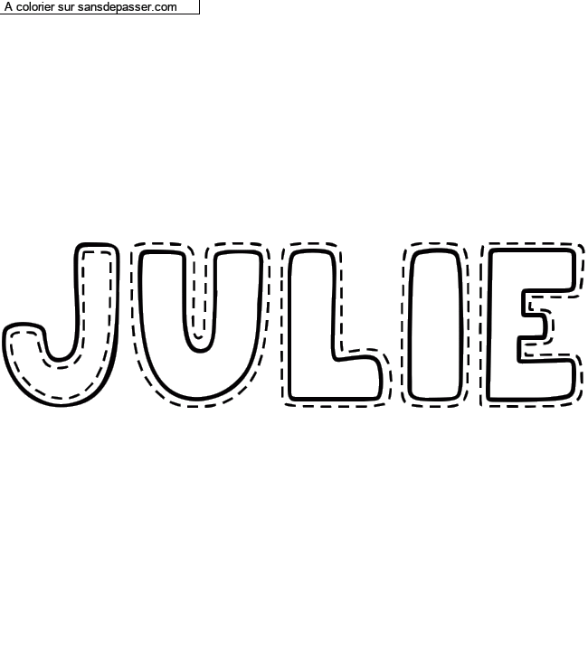 Coloriage prénom personnalisé "Julie" par elinouch16