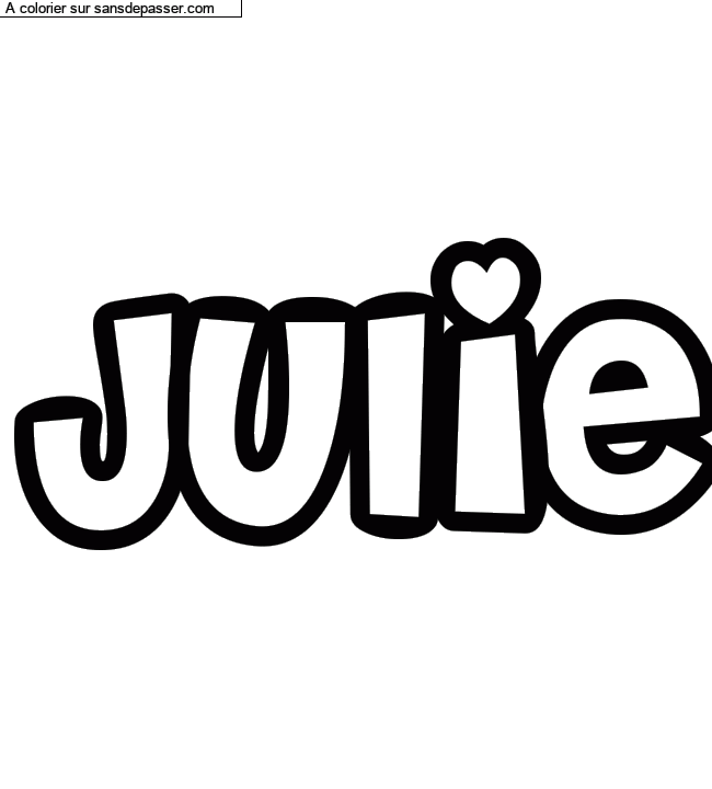 Coloriage prénom personnalisé "Julie" par elinouch16