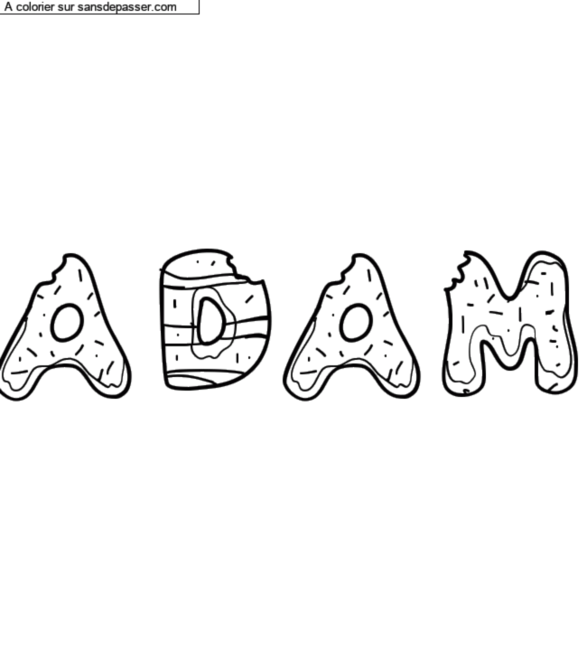 Coloriage prénom personnalisé "Adam" par un invité