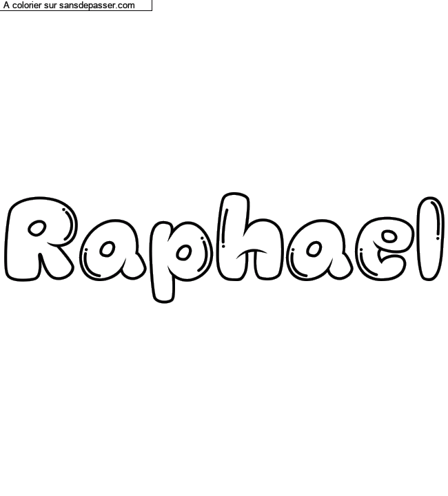 Coloriage prénom personnalisé "Raphael" par un invité