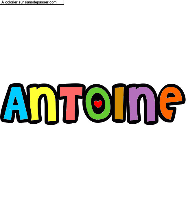 Coloriage prénom personnalisé "ANTOINE" par un invité