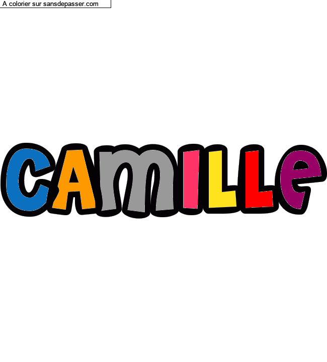 Coloriage prénom personnalisé "CAMILLE" par un invité