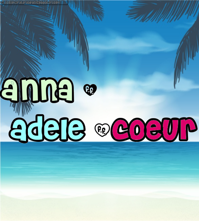 Coloriage prénom personnalisé "anna +
 adele *coeur" par deldou