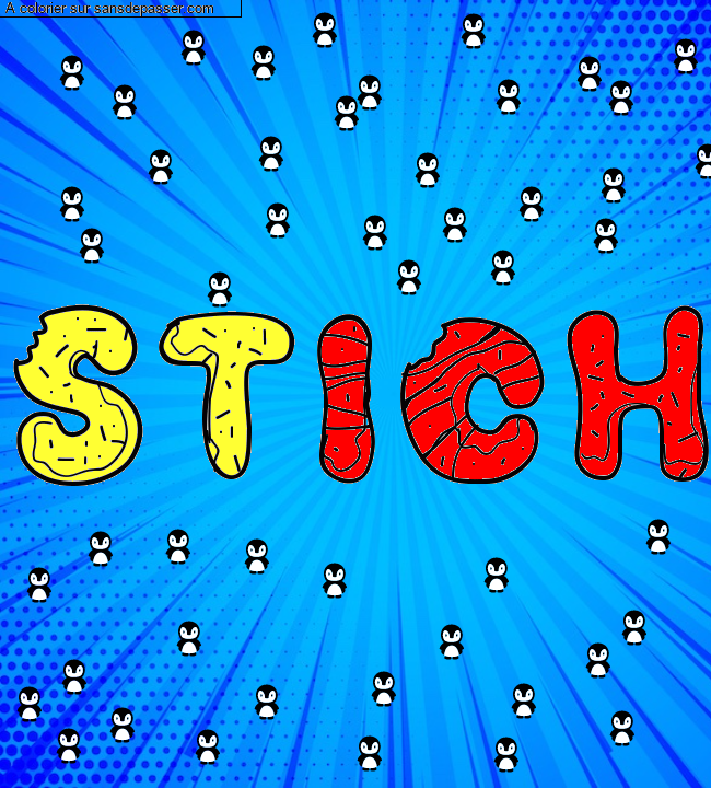 Coloriage prénom personnalisé "stich" par deldou