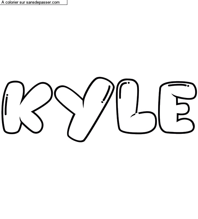 Coloriage prénom personnalisé "KYLE" par un invité