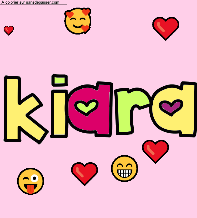 Coloriage prénom personnalisé "kiara" par un invité