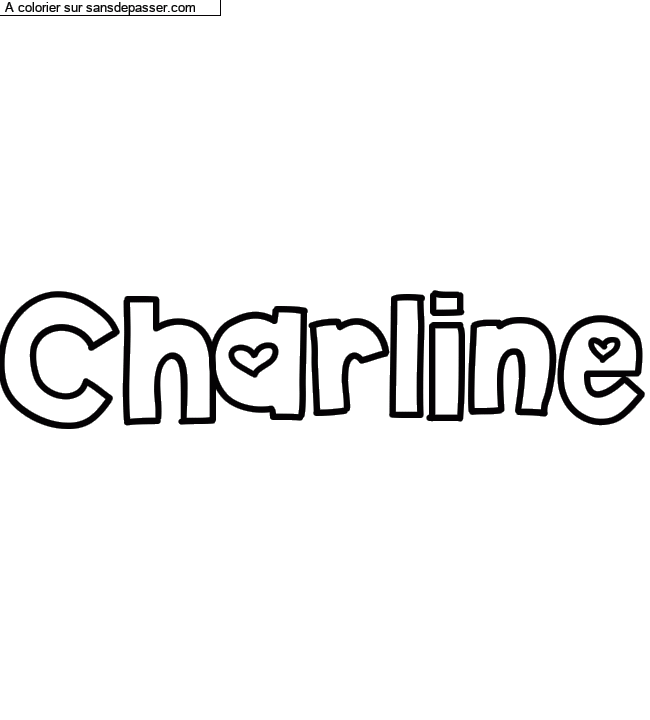 Coloriage prénom personnalisé "Charline" par un invité