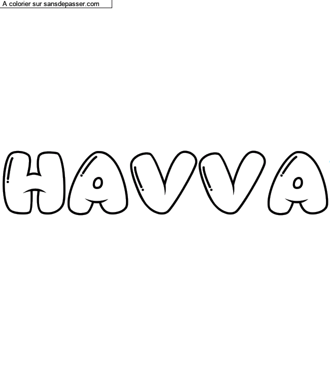 Coloriage prénom personnalisé "HAVVA" par un invité