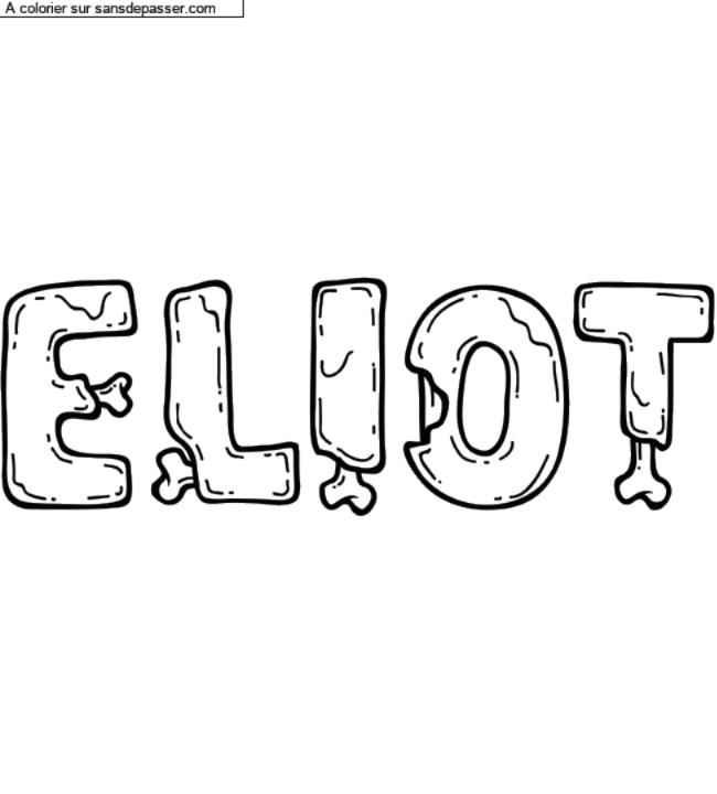 Coloriage prénom personnalisé "ELIOT" par un invité