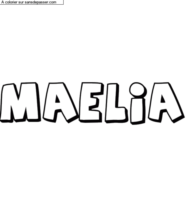 Coloriage prénom personnalisé "MAELIA" par Catlac
