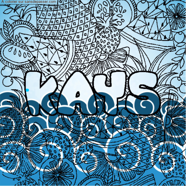 Coloriage KAYS - d&eacute;cor Mandala fruits