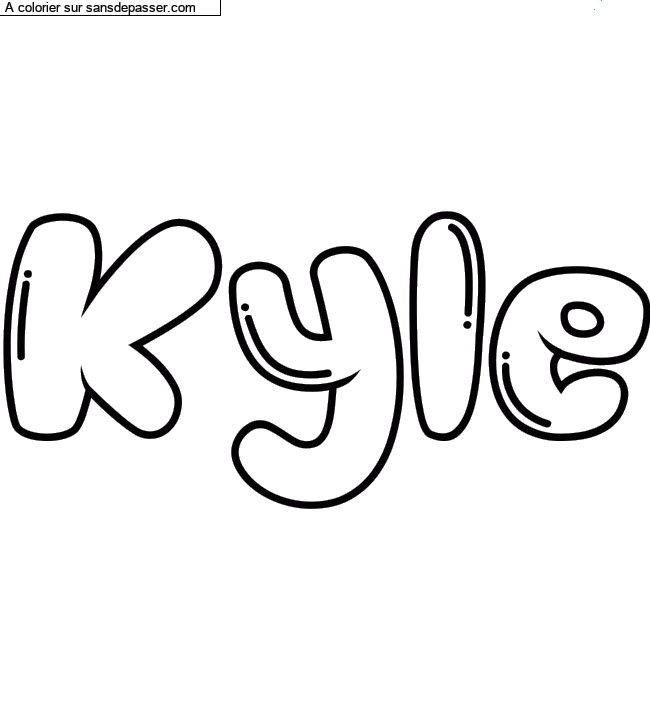 Coloriage prénom personnalisé "Kyle" par un invité