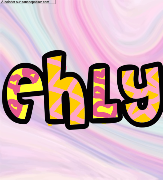 Coloriage prénom personnalisé "EHLY" par un invité