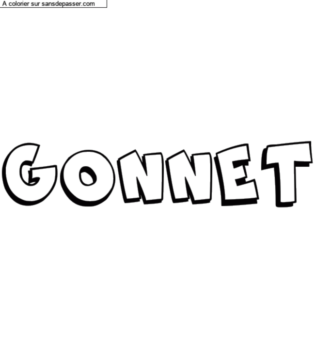 Coloriage prénom personnalisé "GONNET" par un invité