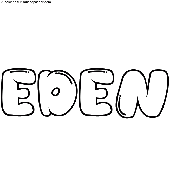 Coloriage prénom personnalisé "EDEN" par un invité