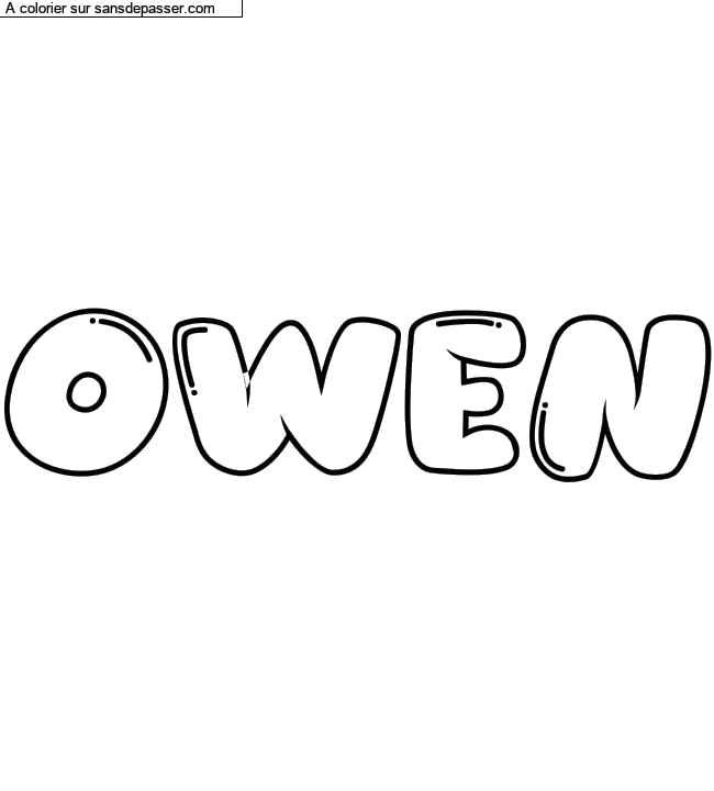 Coloriage prénom personnalisé "OWEN" par un invité