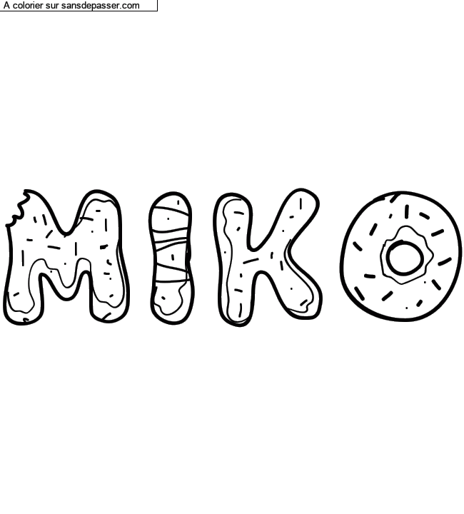 Coloriage prénom personnalisé "Miko" par un invité