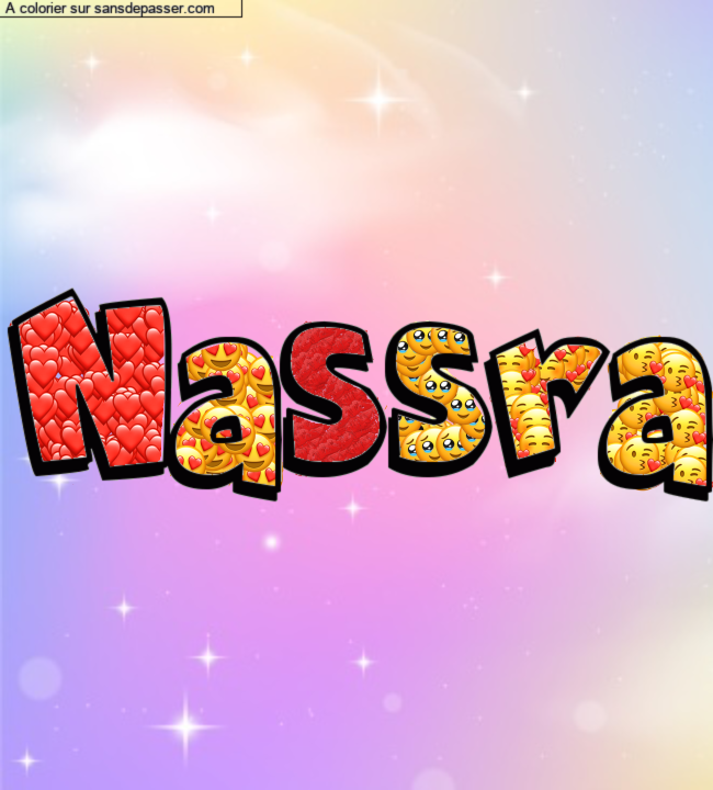 Coloriage prénom personnalisé "Nassra" par un invité