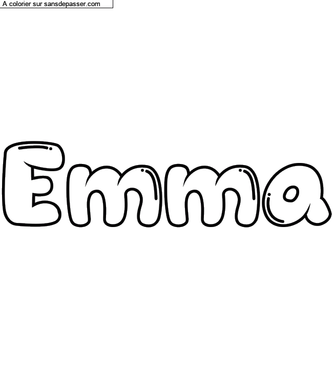 Coloriage prénom personnalisé "Emma" par un invité