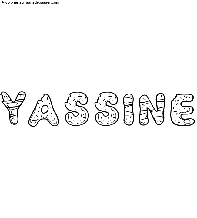 Coloriage prénom personnalisé "Yassine" par un invité