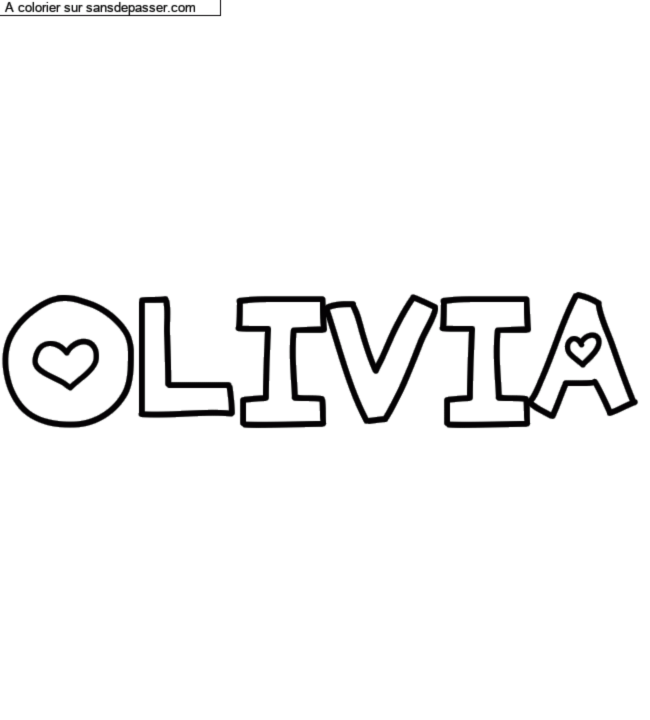 Coloriage prénom personnalisé "OLIVIA" par un invité