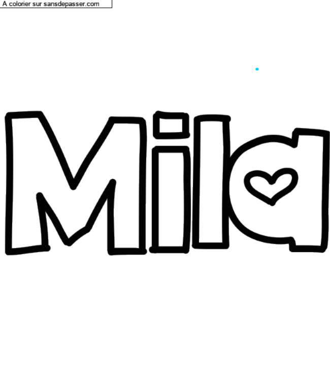 Coloriage prénom personnalisé "Mila" par un invité