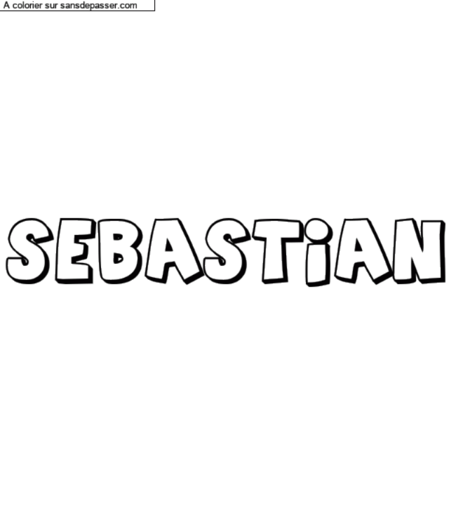 Coloriage prénom personnalisé "SEBASTIAN" par un invité