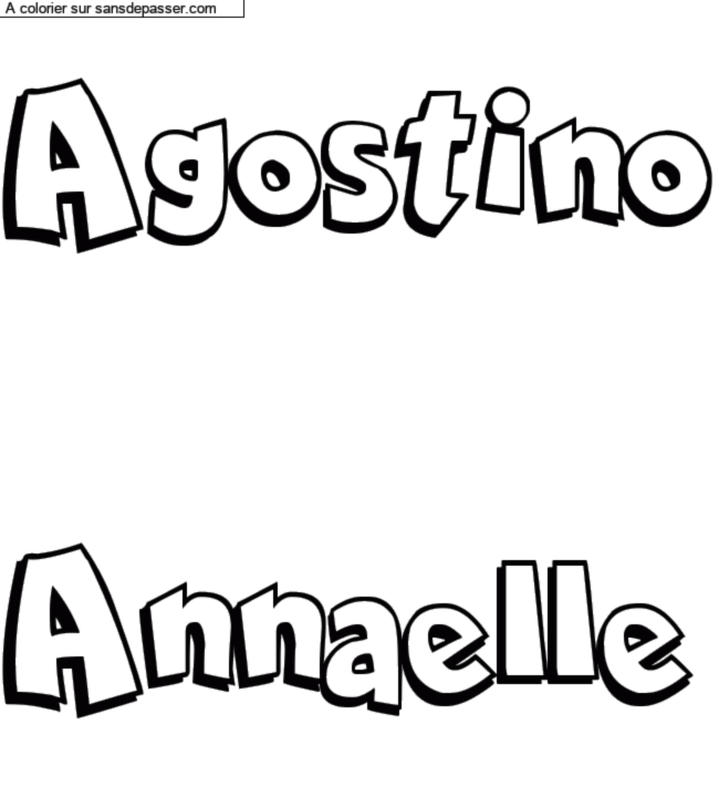 Coloriage prénom personnalisé "Agostino

Annaelle" par diotmich