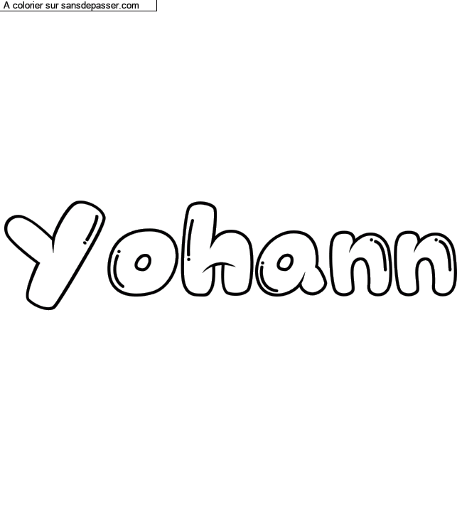 Coloriage prénom personnalisé "Yohann" par un invité