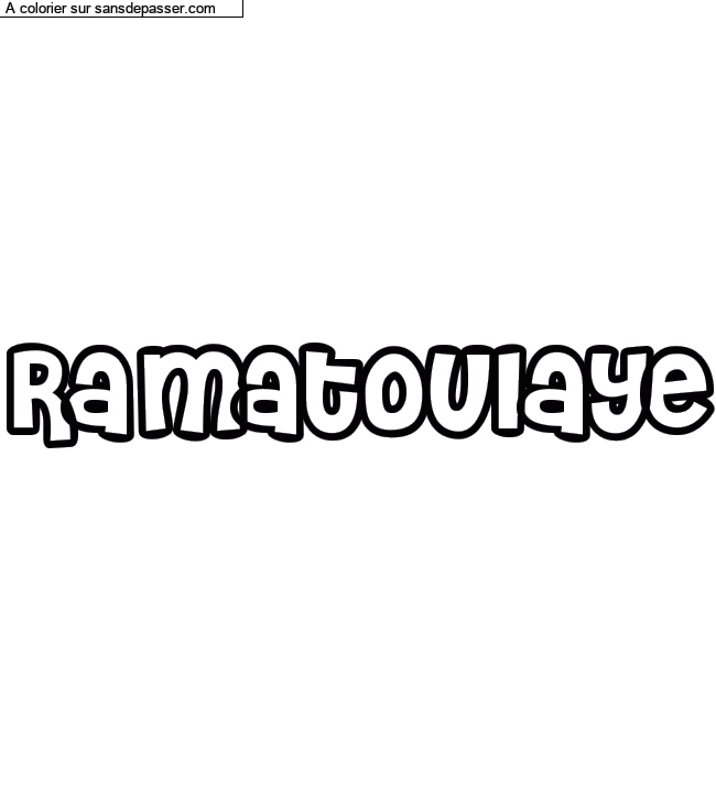 Coloriage prénom personnalisé "Ramatoulaye" par un invité