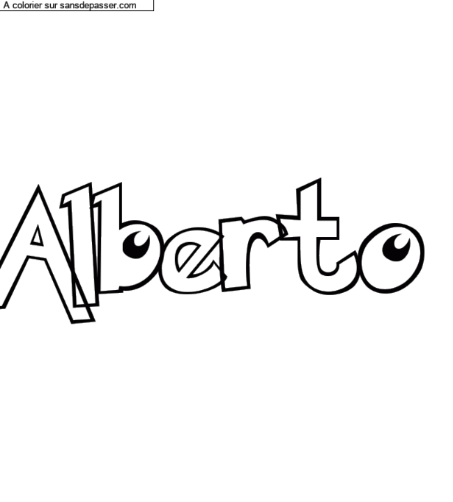 Coloriage prénom personnalisé "Alberto" par un invité