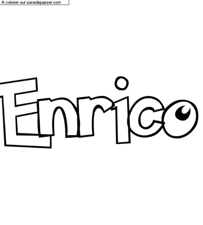 Coloriage prénom personnalisé "Enrico" par un invité