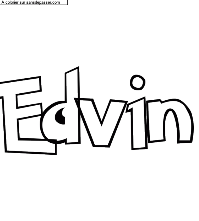 Coloriage prénom personnalisé "Edvin" par un invité