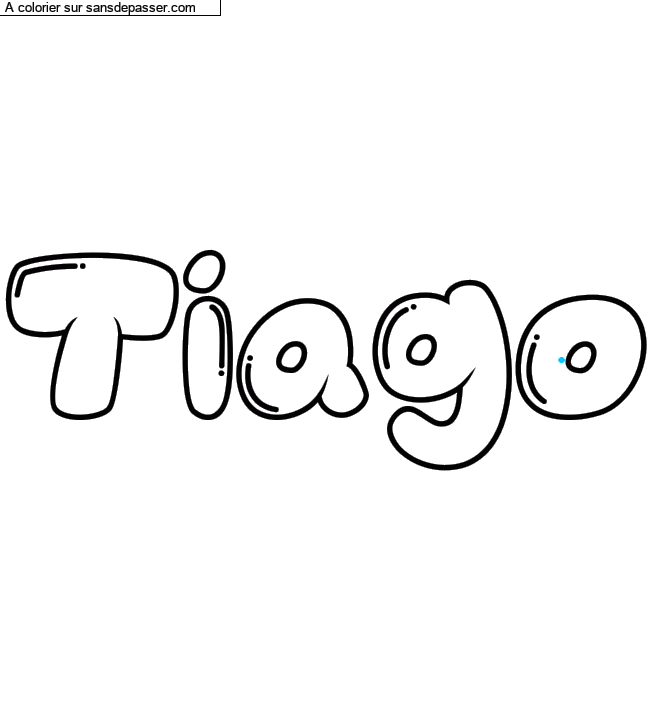 Coloriage prénom personnalisé "Tiago" par un invité