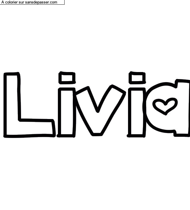 Coloriage prénom personnalisé "Livia" par un invité